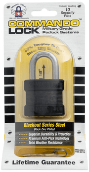 Blackout Laminated Steel Padlock | Military-Grade | Pelican Case Locks Commando Lock 