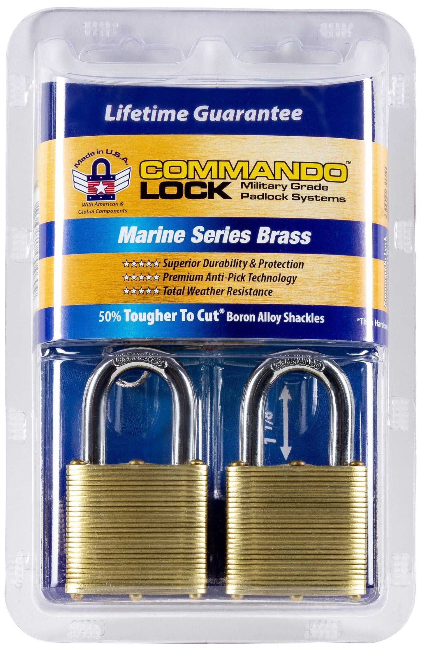 Commando Lock | Marine Series: Premium Brass Padlock | Military-Grade Commando Lock