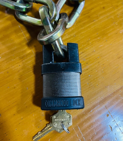 Commando Lock, Total Guard with Chain, Bolt Cutter Proof, Steel Padlock