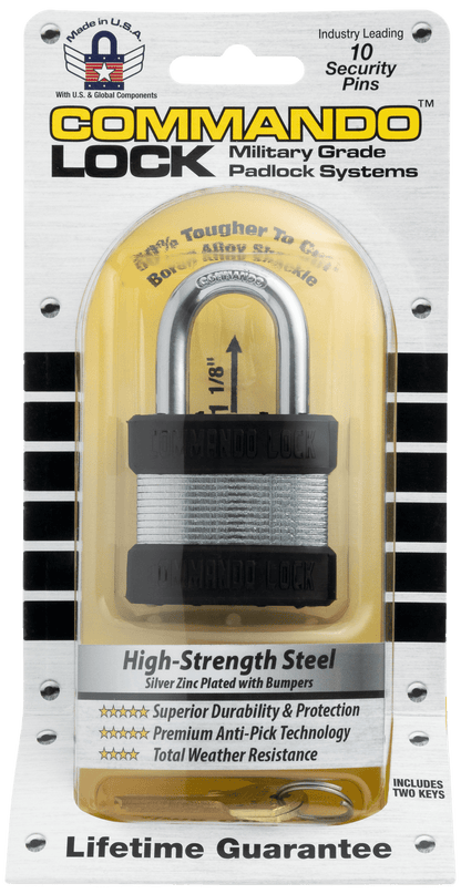Commando Lock Heavy Duty Padlock | 2 Bumper High Security | Military-Grade Commando Lock 