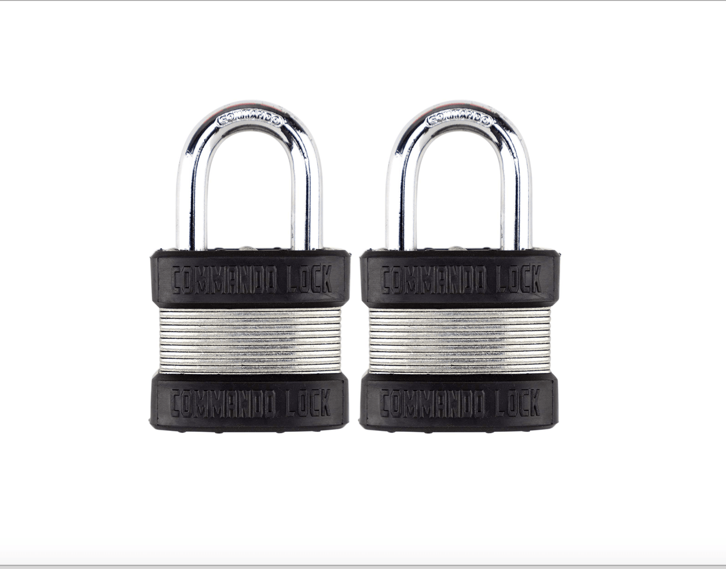 Commando Lock Heavy Duty Padlock | 2 Bumper High Security | Military-Grade Commando Lock 2 PACK KEYED ALIKE 