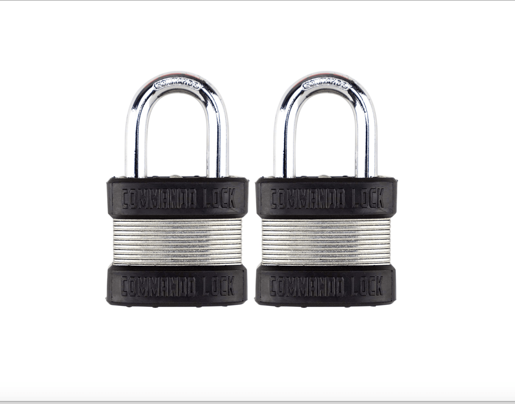 Commando Lock Heavy Duty Padlock | 2 Bumper High Security | Military-Grade Commando Lock 2 PACK KEYED ALIKE 
