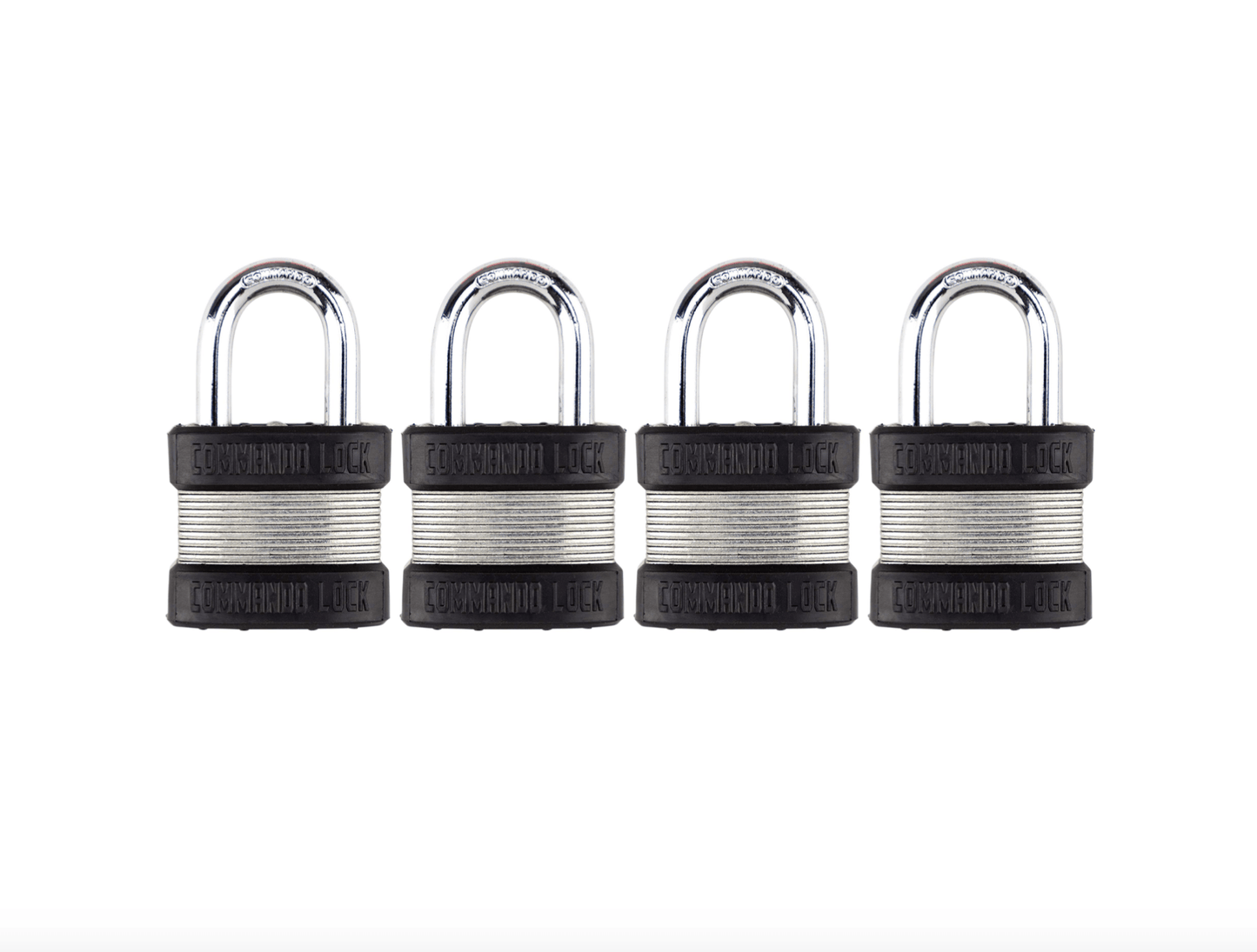 Commando Lock Heavy Duty Padlock | 2 Bumper High Security | Military-Grade Commando Lock 4 PACK KEYED ALIKE 