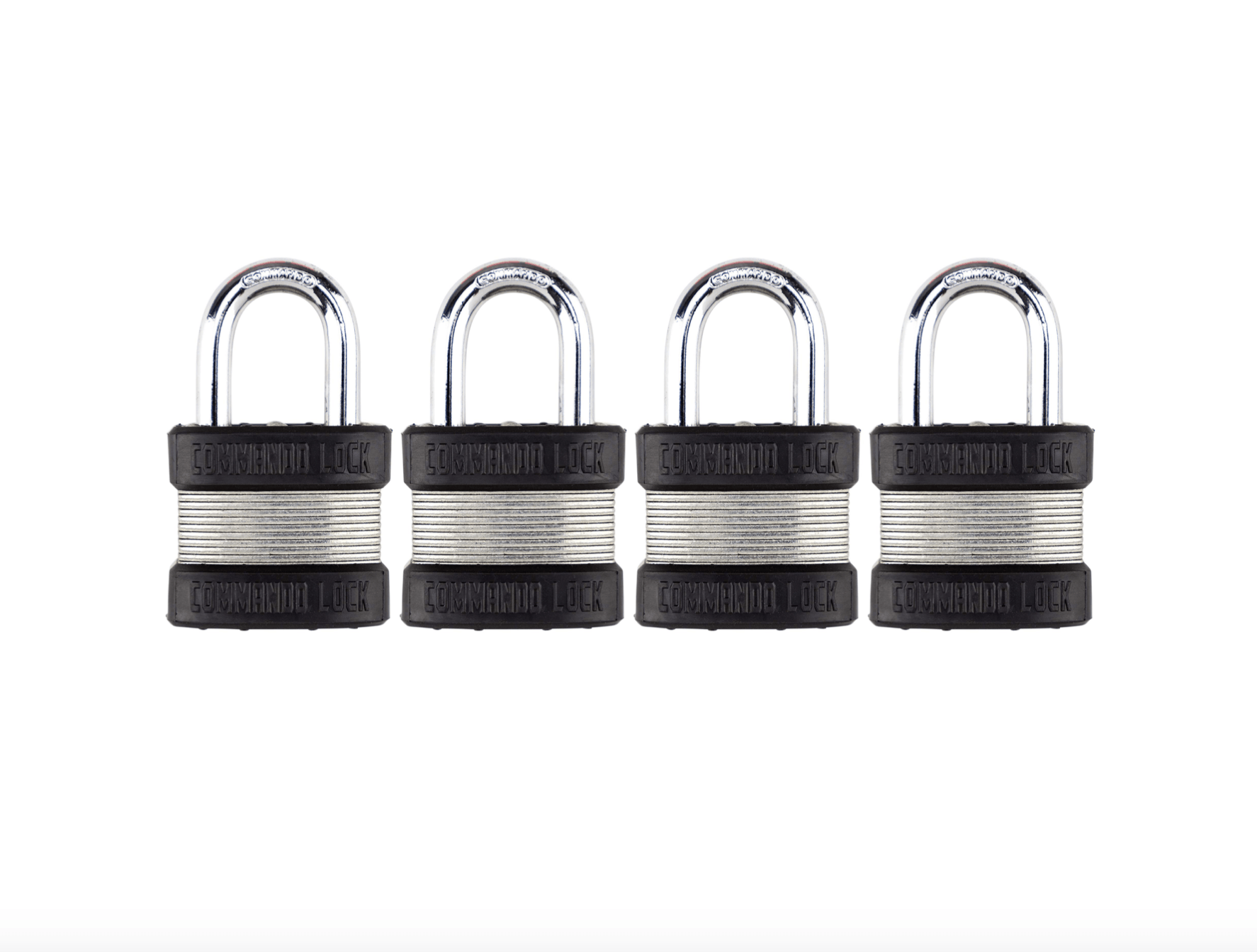 Commando Lock Heavy Duty Padlock | 2 Bumper High Security | Military-Grade Commando Lock 4 PACK KEYED ALIKE 