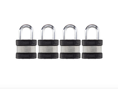 Commando Lock Heavy Duty Padlock | 2 Bumper High Security | Military-Grade Commando Lock 4 PACK KEYED ALIKE 