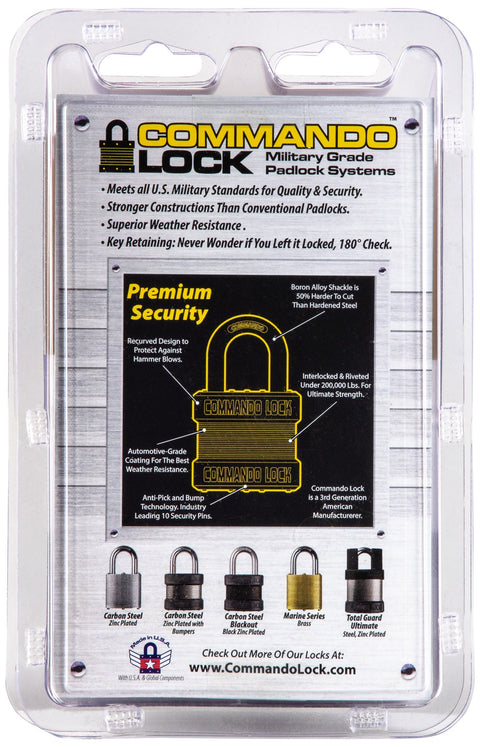 Commando Lock_Steel Blackout Heavy Duty Pelican  Case Padlock - Keyed Alike 2 Pack back