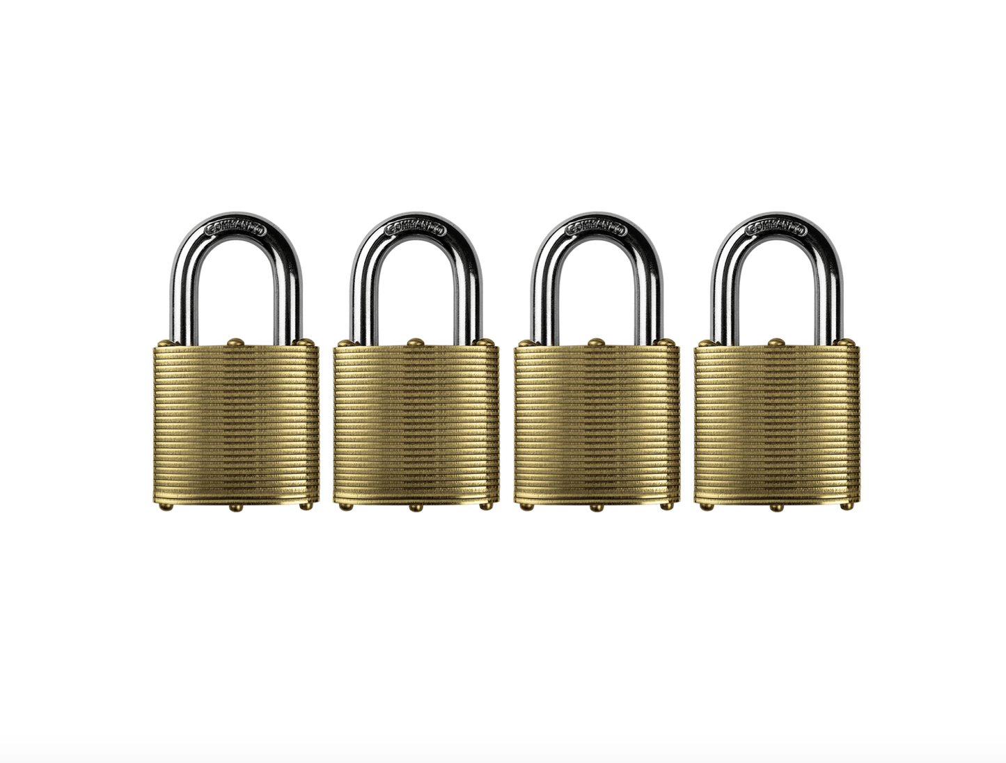 Commando Lock | Marine Series: Premium Brass Padlock | Military-Grade Commando Lock 4 Pack (Keyed Alike) 