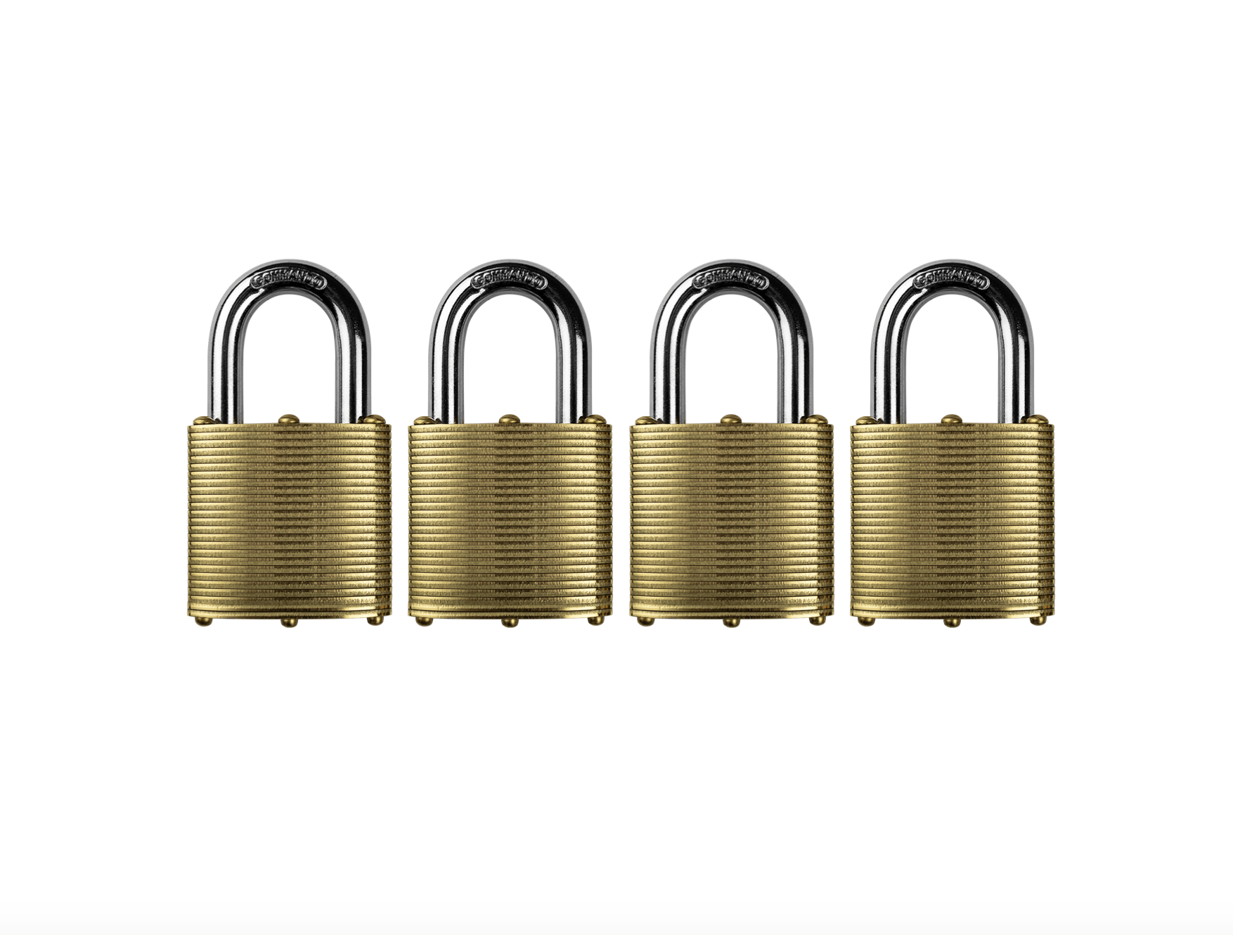 Commando Lock | Marine Series: Premium Brass Padlock | Military-Grade Commando Lock 4 Pack (Keyed Alike) 