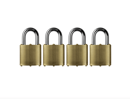 Commando Lock | Marine Series: Premium Brass Padlock | Military-Grade Commando Lock 4 Pack (Keyed Alike) 