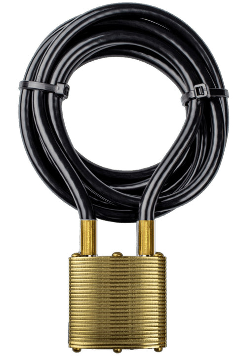 Commando Lock Brass Cable Lock, Heavy Duty Steel Cable 