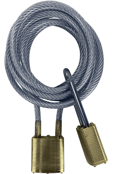 Commando Cooler Lock Cable, 2 Brass PadLocks